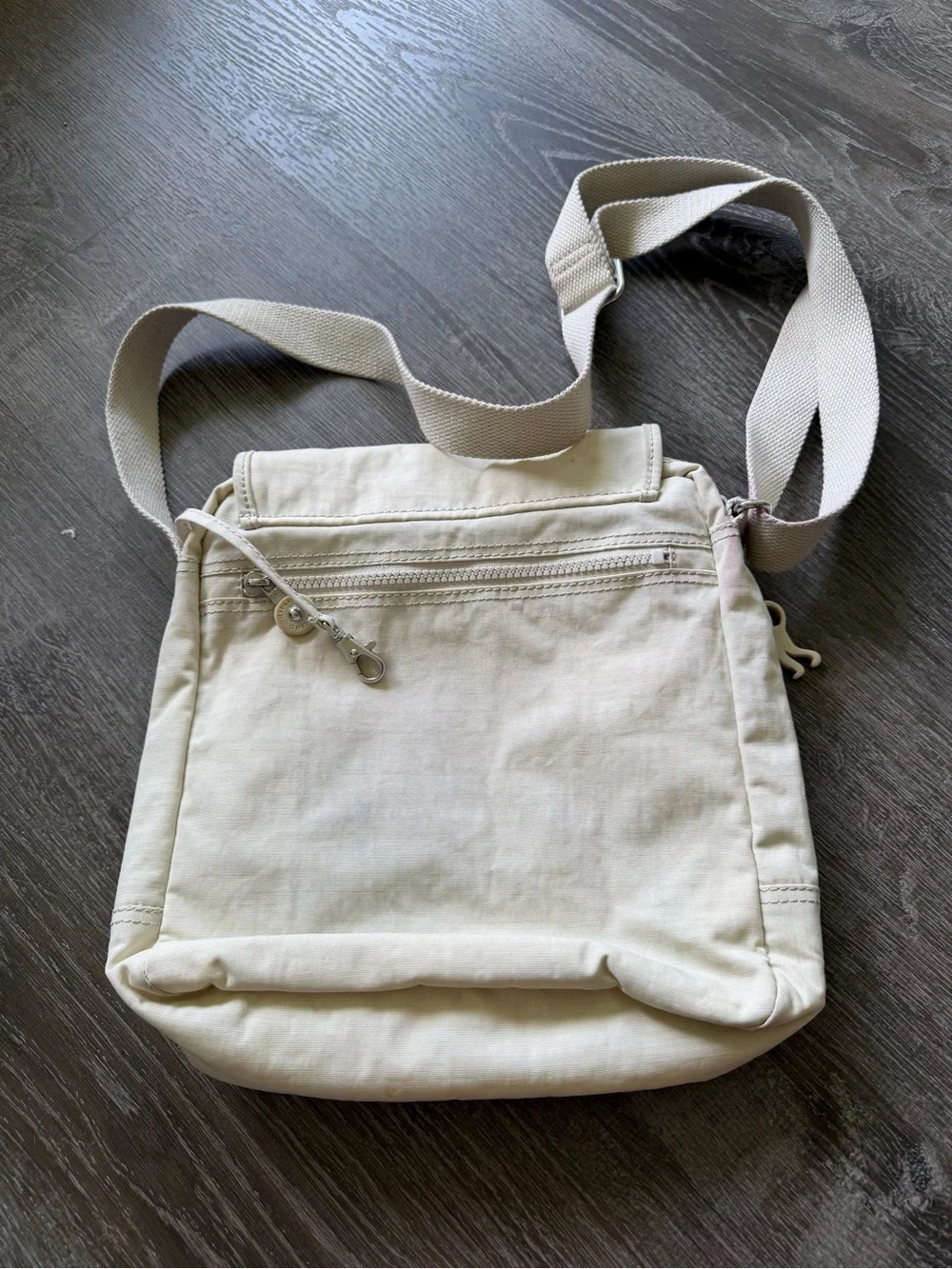 Canvas Crossbody Messenger Bag in Light Beige